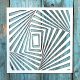 geometriai mintás műanyag sablon 20x20 cm-es DIY festő  stencil
