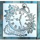 Óra mintás műanyag sablon 20x20 cm-es DIY festő  stencil