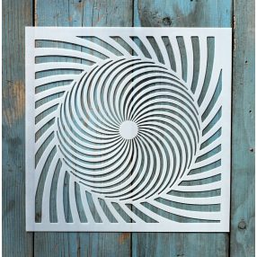   geometriai mintás műanyag sablon 20x20 cm-es DIY festő  stencil