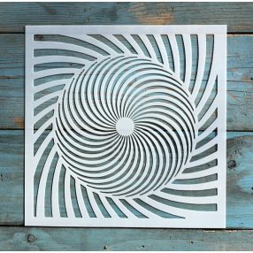   geometriai mintás műanyag sablon 20x20 cm-es DIY festő  stencil