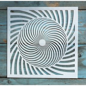   geometriai mintás műanyag sablon 20x20 cm-es DIY festő  stencil