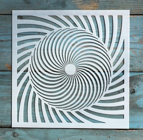 geometriai mintás műanyag sablon 20x20 cm-es DIY festő  stencil