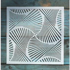   geometriai mintás műanyag sablon 20x20 cm-es DIY festő  stencil