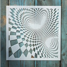   geometriai mintás műanyag sablon 20x20 cm-es DIY festő  stencil