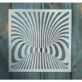   geometriai mintás műanyag sablon 20x20 cm-es DIY festő  stencil