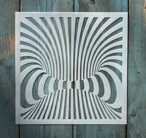 geometriai mintás műanyag sablon 20x20 cm-es DIY festő  stencil