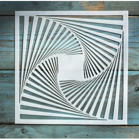   geometriai mintás műanyag sablon 20x20 cm-es DIY festő  stencil