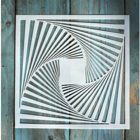   geometriai mintás műanyag sablon 20x20 cm-es DIY festő  stencil