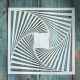 geometriai mintás műanyag sablon 20x20 cm-es DIY festő  stencil