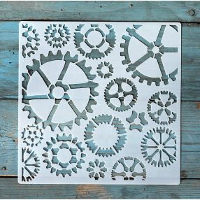   geometriai mintás műanyag sablon 20x20 cm-es DIY festő  stencil