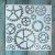 geometriai mintás műanyag sablon 20x20 cm-es DIY festő  stencil