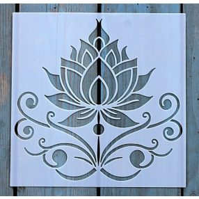 20x20cm- es lútusz virág  mintás sablon DIY stencil