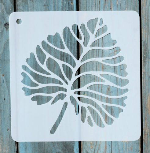 20x20cm- es falevél  mintás sablon DIY stencil