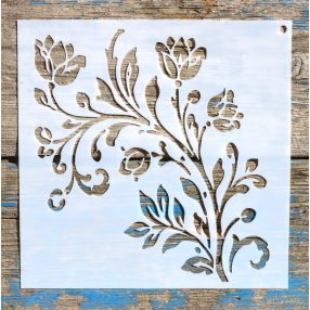 20x20cm- es virág mintás sablon DIY stencil