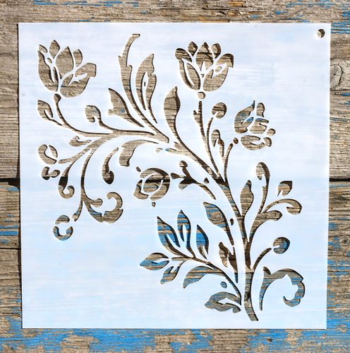 20x20cm- es virág mintás sablon DIY stencil