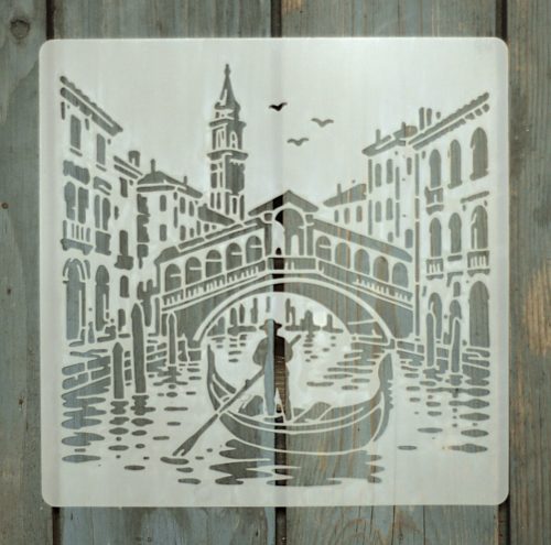 20x20cm- es velencei életkép mintás sablon DIY stencil