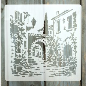 20x20cm- es velencei életkép mintás sablon DIY stencil