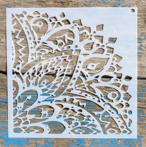 20x20cm- es sarok mandala mintás sablon DIY stencil