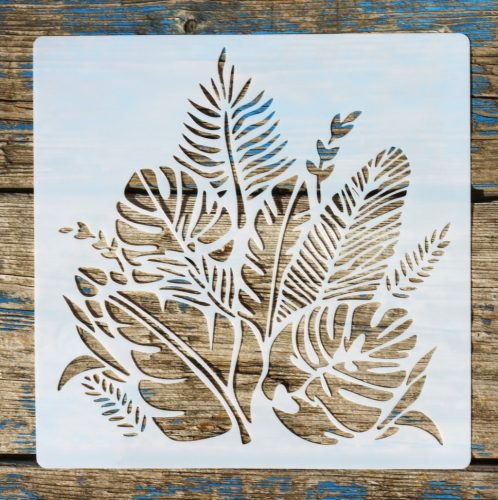 20x20cm- es levél  mintás sablon DIY stencil