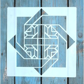 25x25 cm- es geometriai mintás sablon  DIY festö stencil 