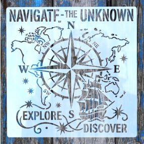   25x25 cm- es navigátor iránytű  mintás sablon  DIY festő stencil 