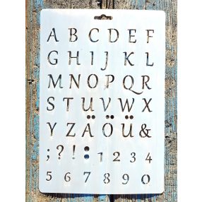   Vèkony nyomtatott abc  betű ès szàm műanyag sablon 26x17cm-es DIY stencil