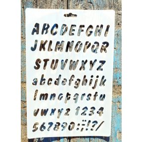   Fèlkövèr nyomtatott ABC betű sablon 26x17cm-es DIY festő stencil
