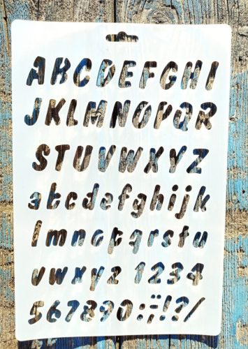 Fèlkövèr nyomtatott ABC betű sablon 26x17cm-es DIY festő stencil