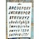 Fèlkövèr nyomtatott ABC betű sablon 26x17cm-es DIY festő stencil