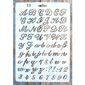   Írott félkövér ABC betű ès szàm sablon 26x17cm-es DIY műanyag stencil