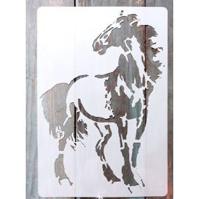   Lovas rétegző DIY sablon 26x17cm-es műanyag festő  stencil