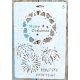 karácsonyi /happy new year DIY festő stencil 26x17cm-es  műanyag  sablon 
