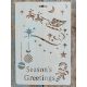  karácsonyi Season's Greetings stencil sablon 26x17cm-es