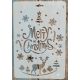 Merry Christmas  stencil sablon 26x17cm-es