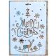 Merry Christmas stencil sablon  26x17cm-es