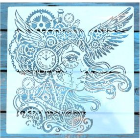   30x30cm-es steampunk  mintás DIY sablon műanyag festő stencil  (0,25 mm vastag)