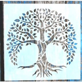   30x30 cm-es mandala életfa mintás festősablon, műanyag DIY stencil