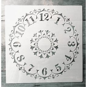   Óra mintàs műanyag stencil 30x30 cm-es DIY festő sablon  