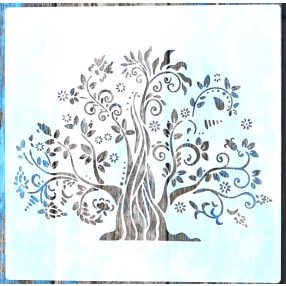  fa mintás 30x30 cm-es műanyag  sablon festő stencil