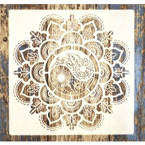  YingYang műanyag mandala sablon 30x30 cm-es festő stencil