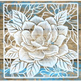  viràgos műanyag festő sablon 30x30 cm-es DIY stencil