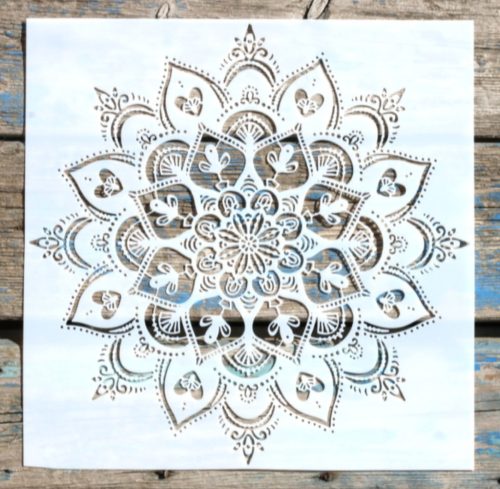 mandala mintás műanyag sablon 30x30 cm-es DIY festő stencil 