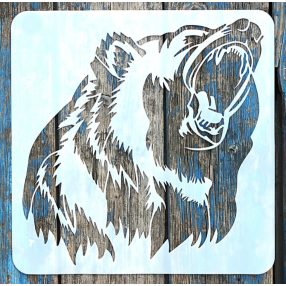   30x30 cm-es grizzly medve mintás festő sablon műanyag stencil
