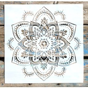   mandala mintás műanyag sablon 30x30 cm-es festő DIY stencil falra, bútorra