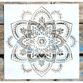   mandala mintás műanyag sablon 30x30 cm-es festő DIY stencil falra, bútorra