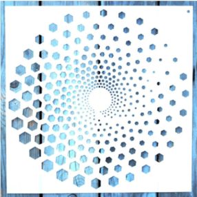   Geometriai mintás műanyag sablon  30x30 cm-es DIY festő stencil 