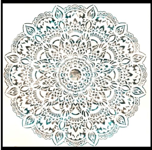 Mandala  mintás műanyag festősablon 30x30 cm-es DIY stencil
