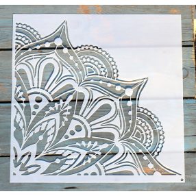   negyed mandala festő sablon 30x30 cm-es DIY stencil falra bútorra 