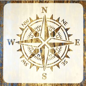   iránytű, navigátor  mintás 30x30 cm-es sablon DIY stencil falra bútorra