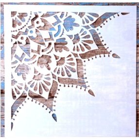   negyed Mandala mintás DIY sablon 30x30 cm-es műanyag DIY stencil falra  bútorra